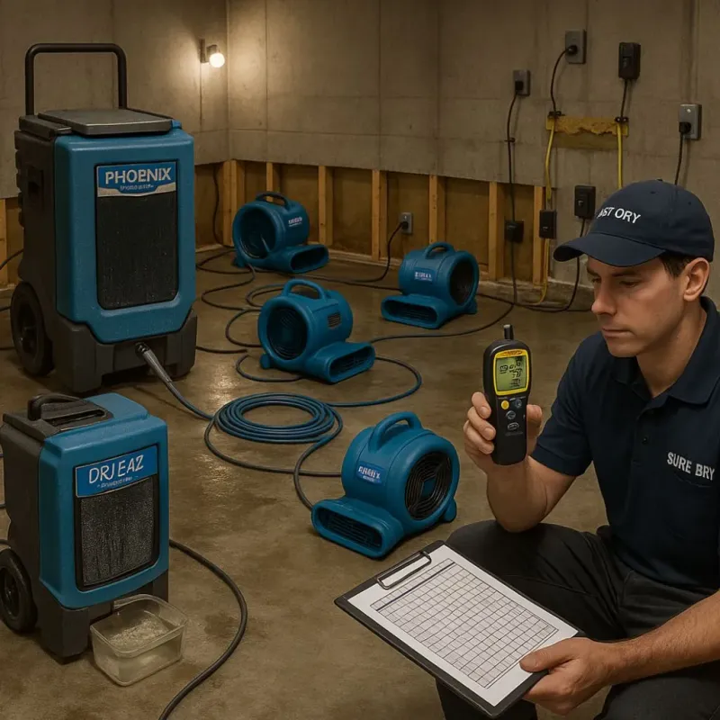 Structural Drying and Dehumidification process in Andover, FL